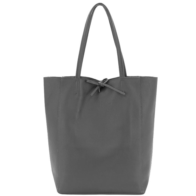 Slate Grey Italian Leather Tote – Stylish & Versatile by Sostter at brixbailey.com