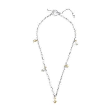 Silver and Gold Multi Charm Necklace Brix and Bailey