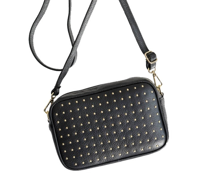 Studded Leather Camera Bag – Chic & Practical Accessory by Sostter at brixbailey.com