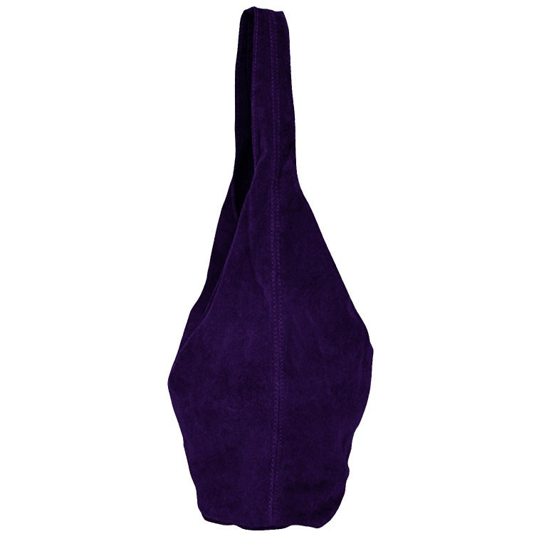 Luxury Deep Purple Suede Hobo Bag – Handcrafted & Versatile by Sostter at brixbailey.com