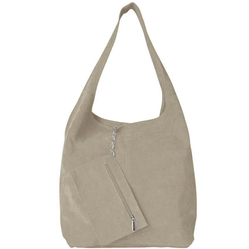 Stone Soft Suede Hobo Bag – Slouchy & Spacious Leather by Sostter at brixbailey.com