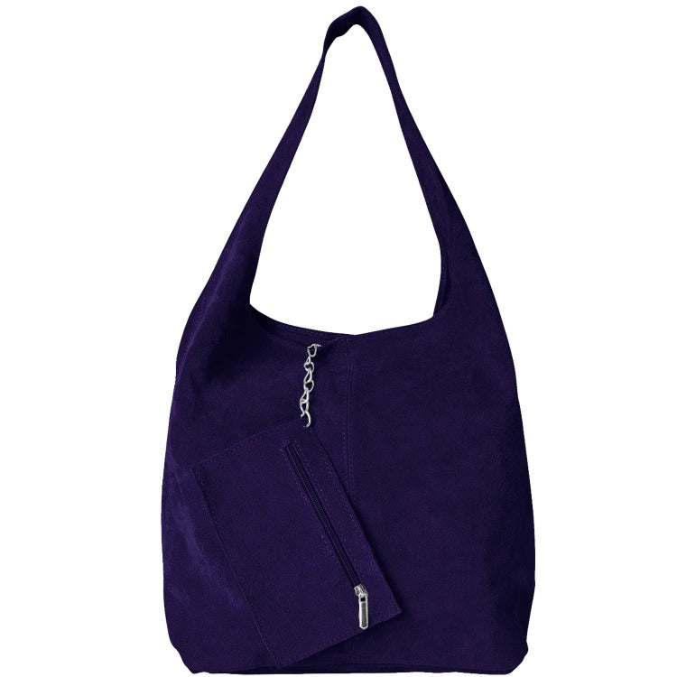 Luxury Deep Purple Suede Hobo Bag – Elegant & Functional by Sostter at brixbailey.com