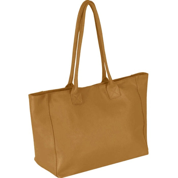Tan Italian Leather Tote – Stylish & Spacious Zip Top Bag by Sostter at brixbailey.com