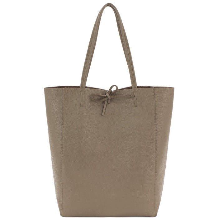 Stylish Taupe Pebbled Leather Tote – Elegant & Functional by Sostter at brixbailey.com