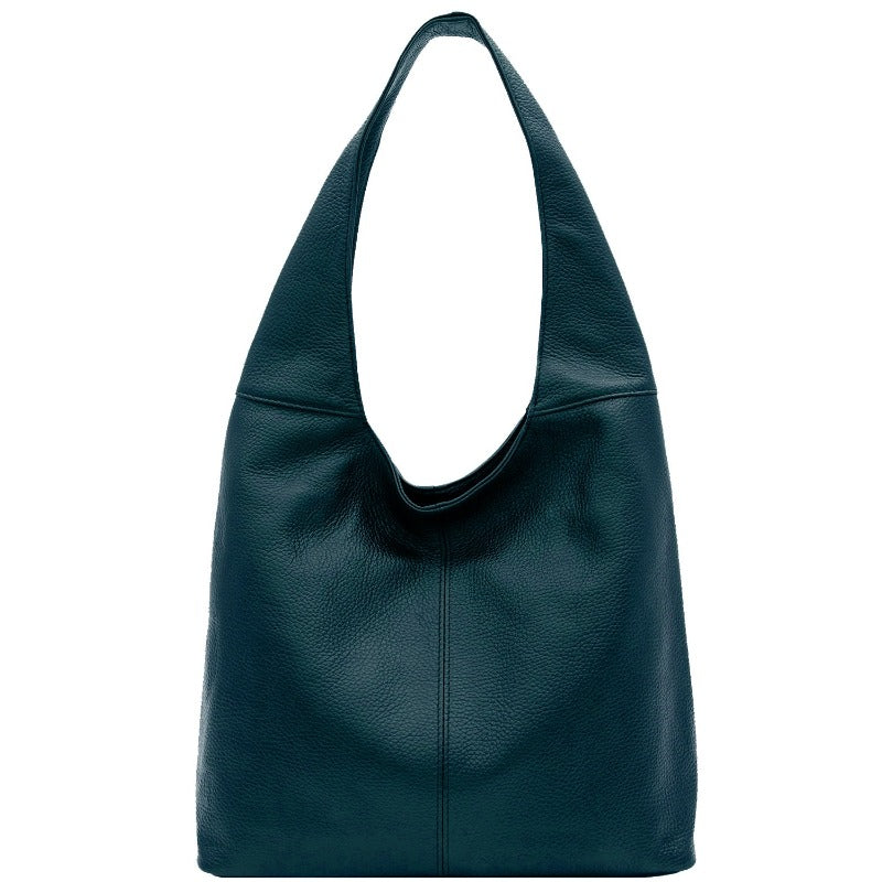Luxurious Teal Pebbled Leather Hobo Bag – Secure & Spacious by Sostter at brixbailey.com