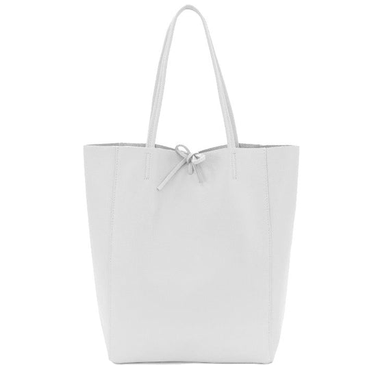 White Pebbled Leather Tote Shopper Brix and Bailey