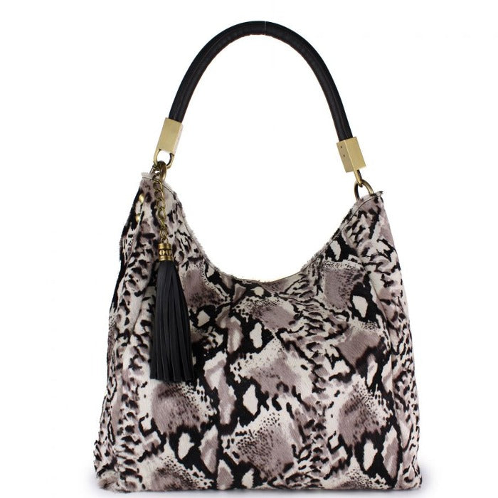 NEW Snake Print Hair On Hide Premium Leather Bag