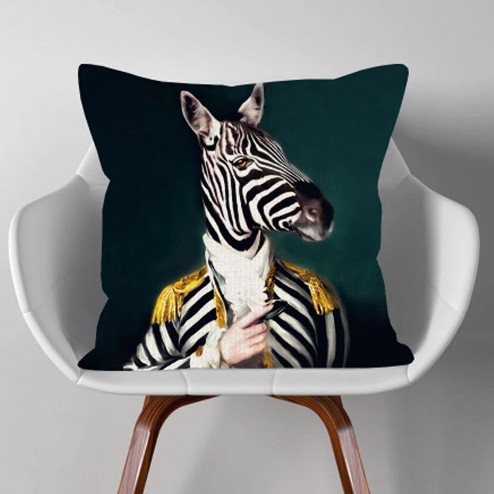 Proud Day For A Military Zebra Cushion Pillow