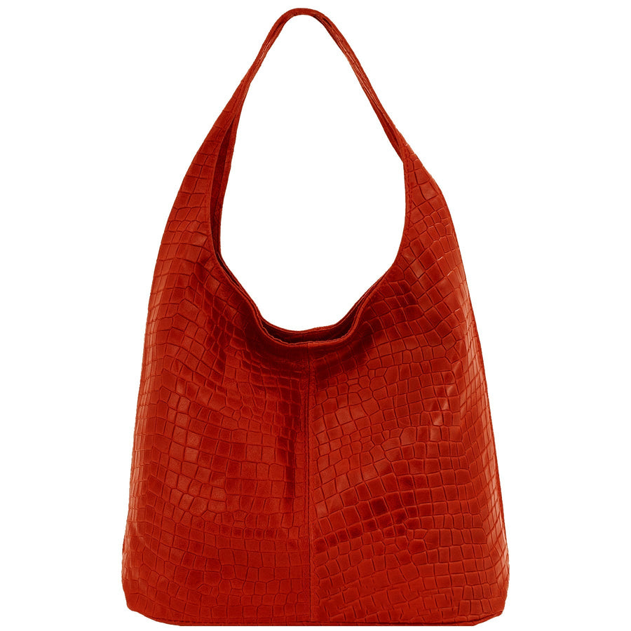 Croc-Print Clementine Hobo Bag – Luxurious & Secure Leather by Sostter at brixbailey.com