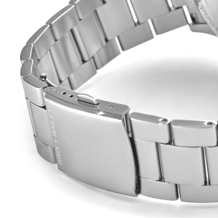Men's Unisex Black Steel Minimal Classic Wrist Watch Gift Brix and Bailey