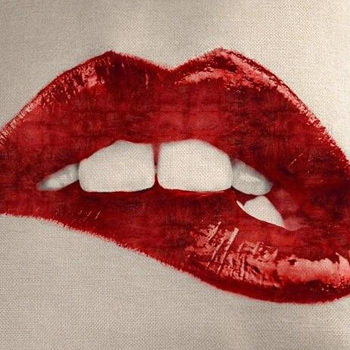 Bite Your Lips Rectangular Cushion Pillow | Bnbny - Brix + Bailey