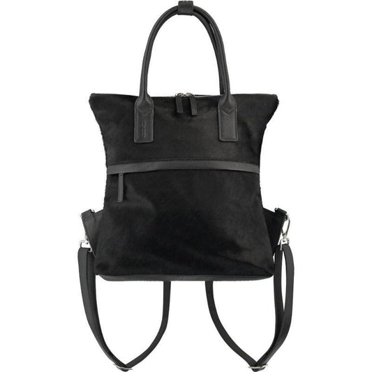 Black Calf Hair Leather Backpack | Byrre - Brix + Bailey
