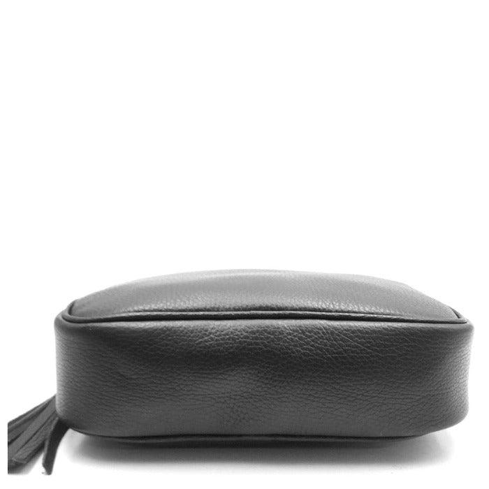 Black Leather Multi Section Cross Body Camera Bag - Brix + Bailey