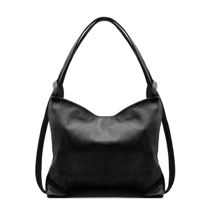 Versatile Black Pebbled Leather Tote – Stylish & Functional by Sostter at brixbailey.com