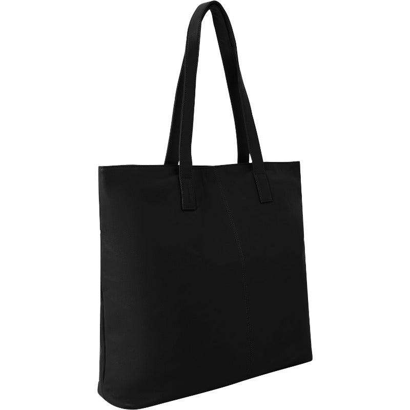 Black Zipped Leather Everyday Tote - Brix + Bailey