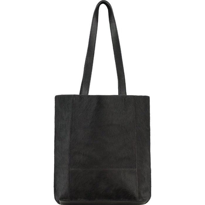 Bow Compact Haircalf Leather Tote Bag Black - Brix + Bailey