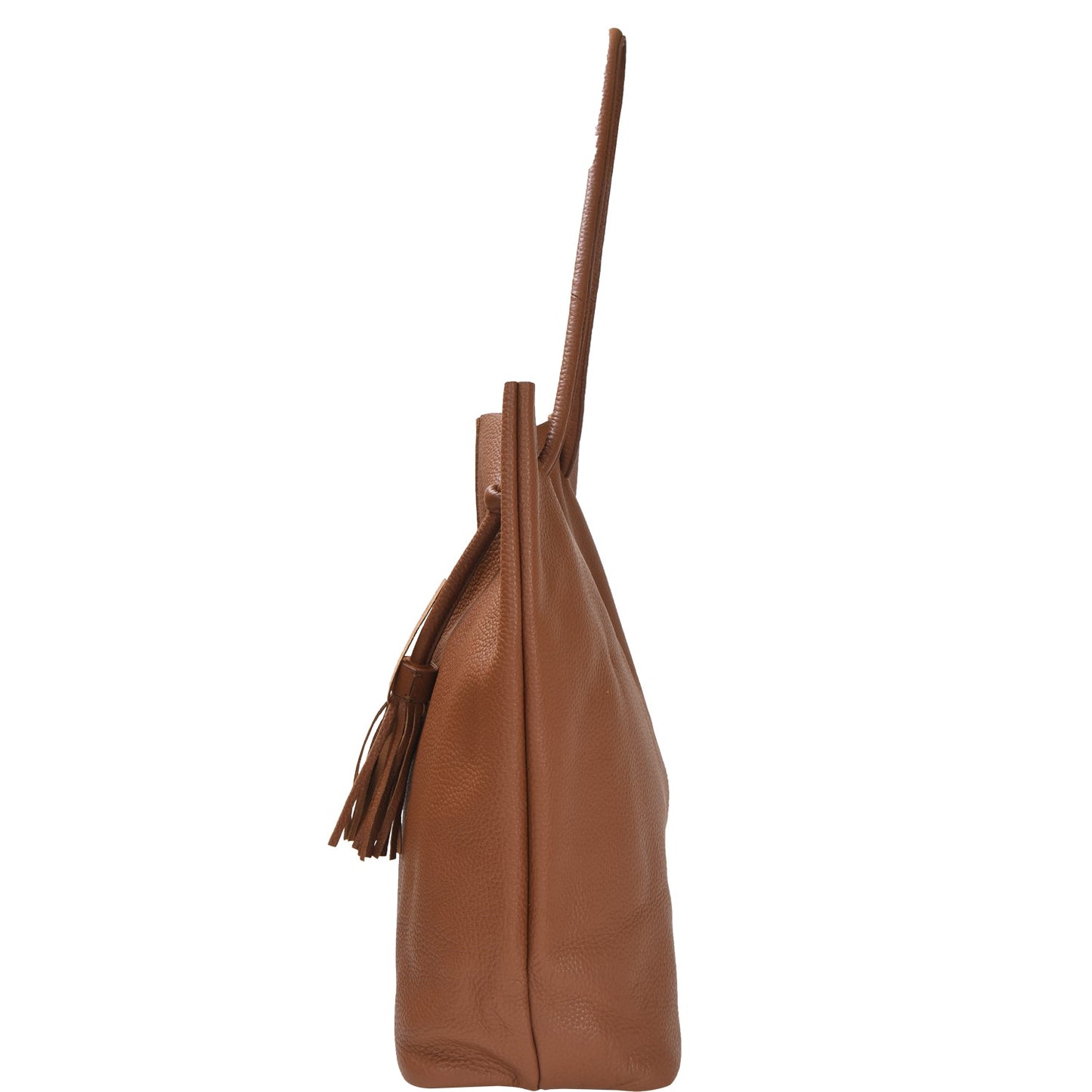 Camel Drawcord Leather Hobo Shoulder Bag Ethical Sustainable Camel Tote Brix Bailey
