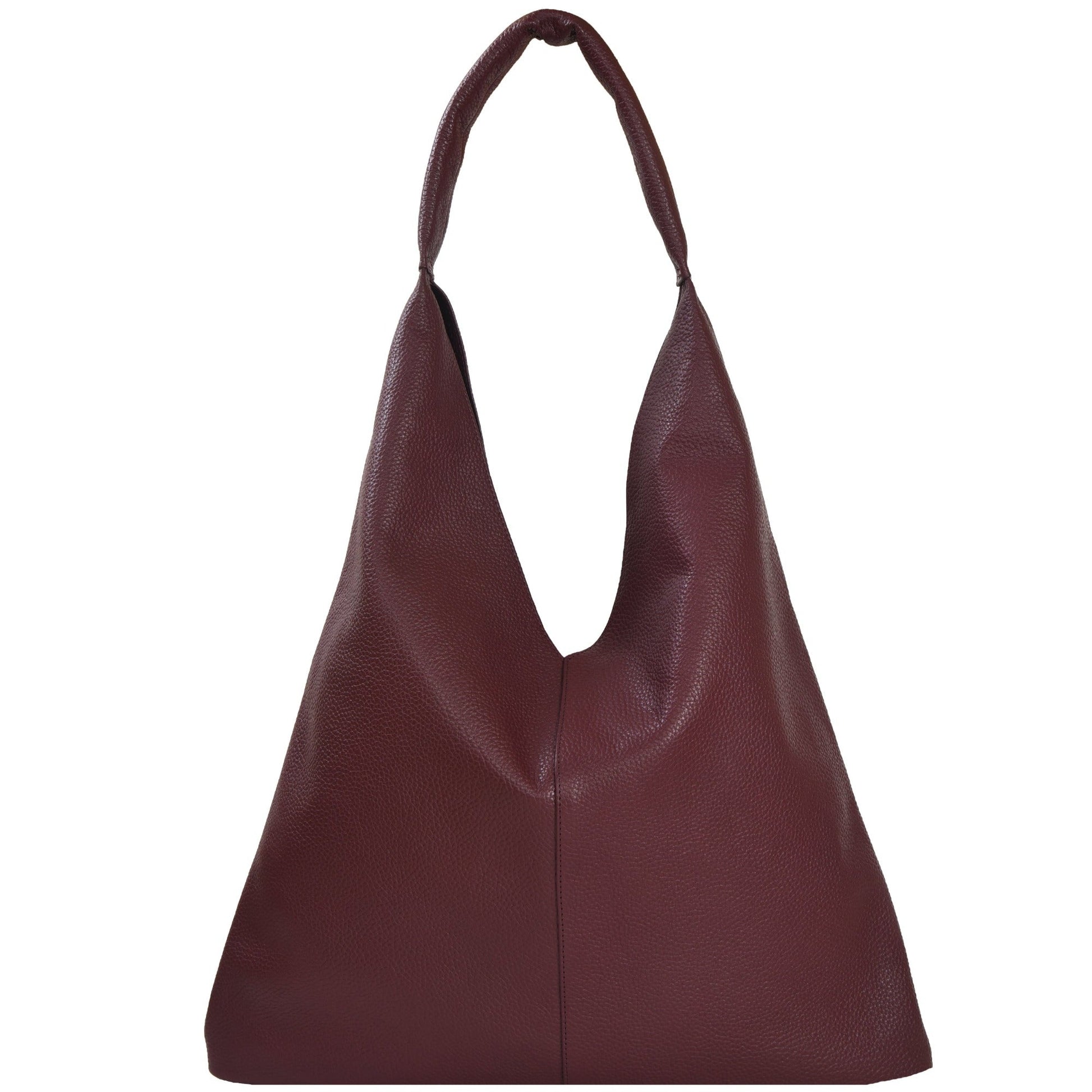 Maroon Pebbled Boho Leather Bag Brix and Bailey  Ethical Handbag Brand