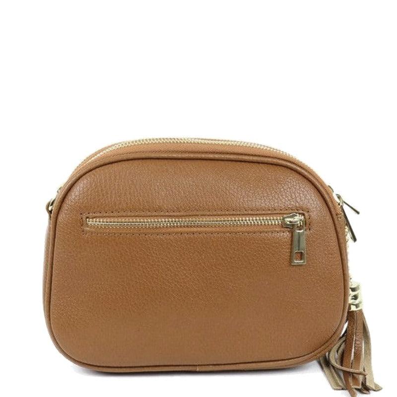 Camel Leather Multi Section Cross Body Camera Bag - Brix + Bailey
