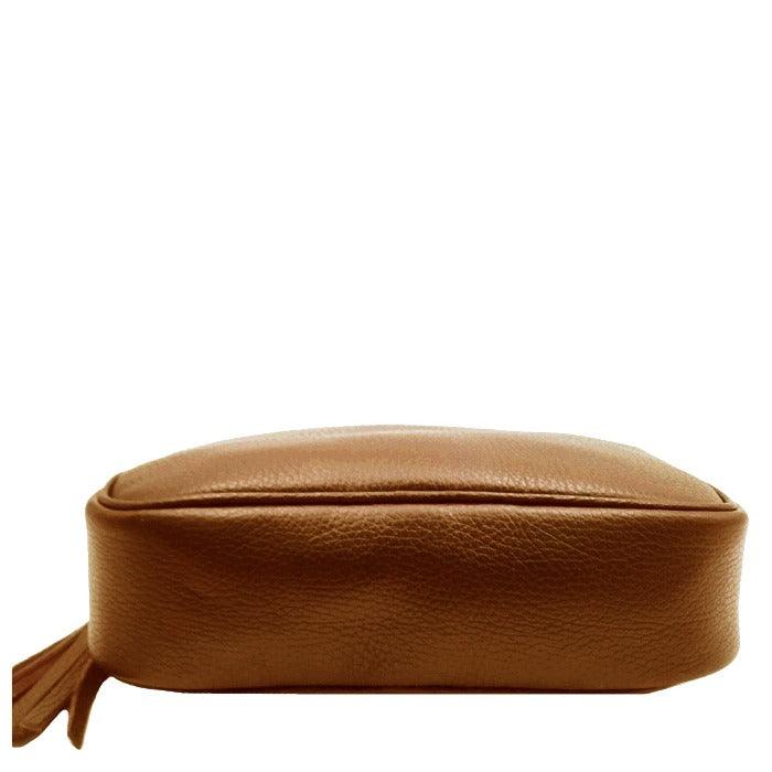 Camel Leather Crossbody Bag – Stylish, Versatile & Durable by Sostter at brixbailey.com