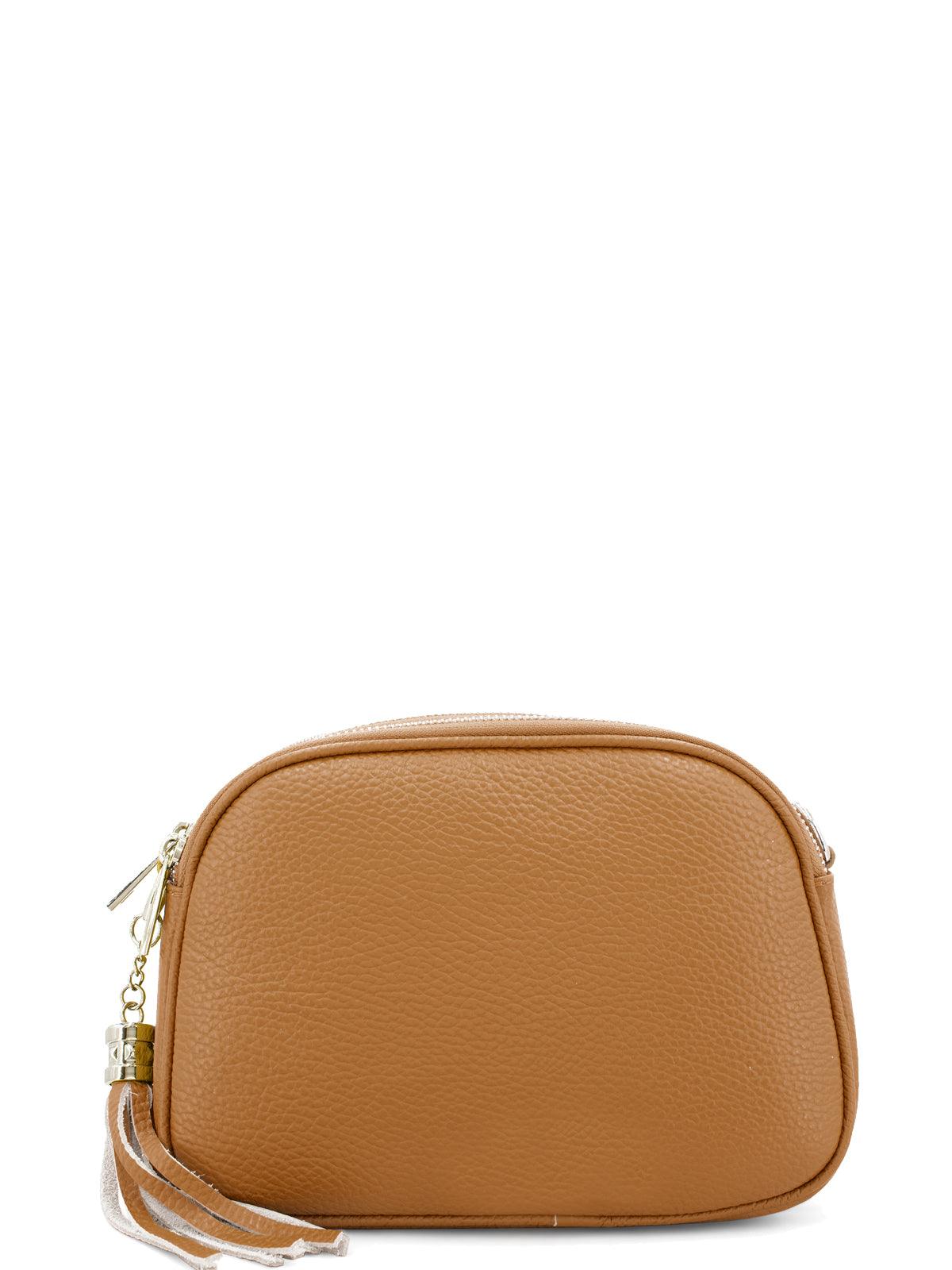 Camel Leather Multi Section Cross Body Camera Bag - Brix + Bailey
