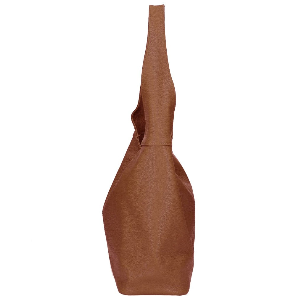 Camel Leather Shoulder Hobo Bag Brix Bailey Ethical Sustainable Bag