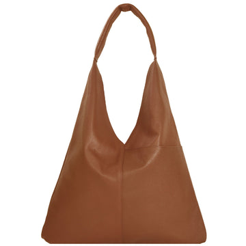 Camel Triangular leather tote bag brix and bailey ethical leather brand