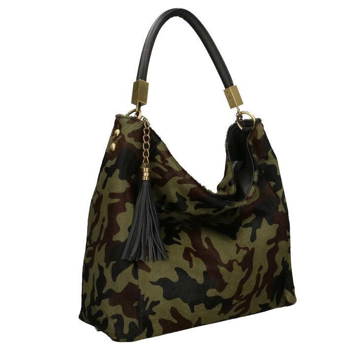 Camouflage Calf Hair Leather Bag – Luxurious & Versatile by Sostter at brixbailey.com