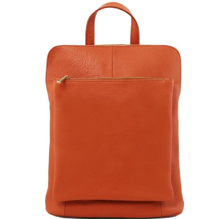 Clementine Soft Pebbled Leather Pocket Backpack - Brix + Bailey