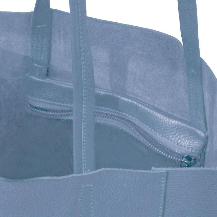 Cornflower Pebbled Leather Tote – Chic, Versatile & Durable by Sostter at brixbailey.com