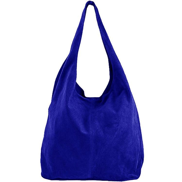 Luxurious Electric Blue Suede Hobo Bag – Versatile & Stylish by Sostter at brixbailey.com