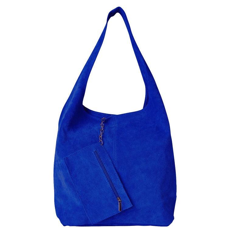 Electric Blue Italian Suede Hobo Bag – Luxurious & Versatile by Sostter at brixbailey.com