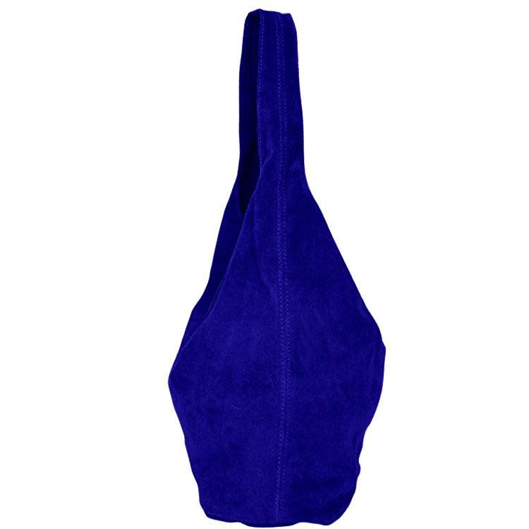 Electric Blue Suede Hobo Bag – Luxurious & Versatile Style by Sostter at brixbailey.com