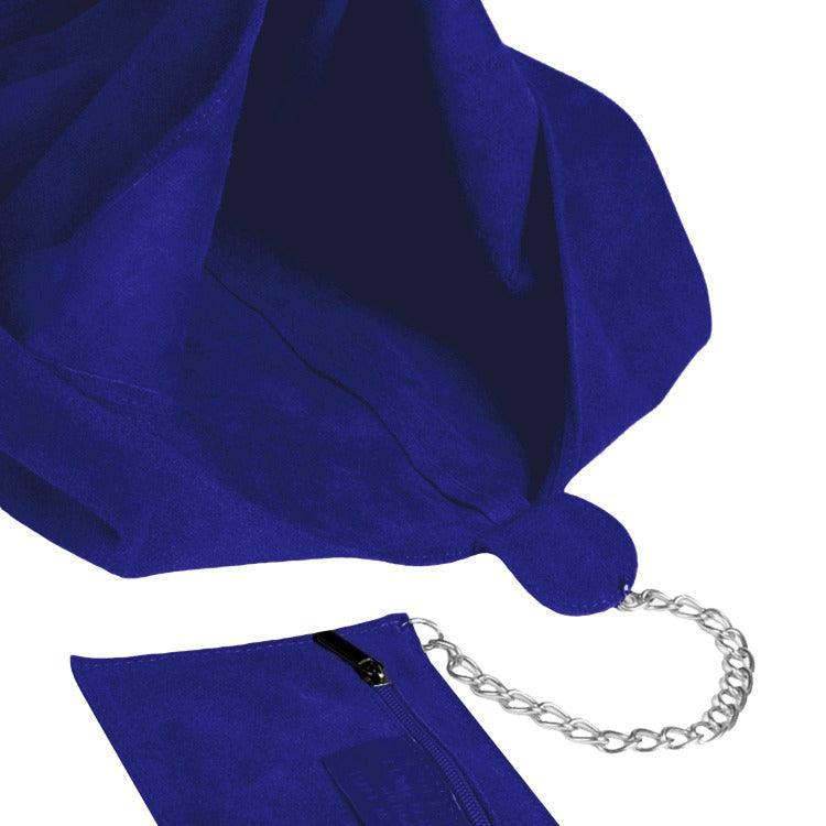 Electric Blue Suede Hobo Bag – Luxurious & Versatile Style by Sostter at brixbailey.com
