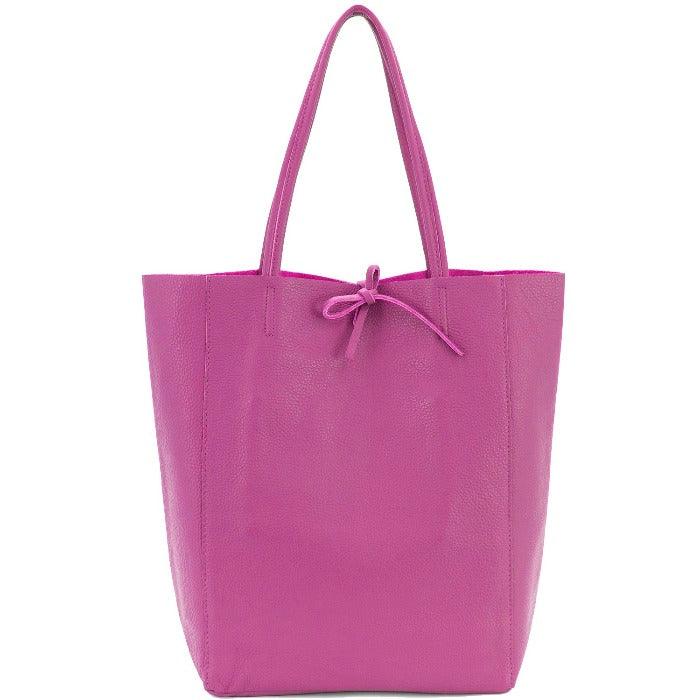 Fuchsia Pink Leather Tote – Luxurious & Spacious Shopper Bag by Sostter at brixbailey.com