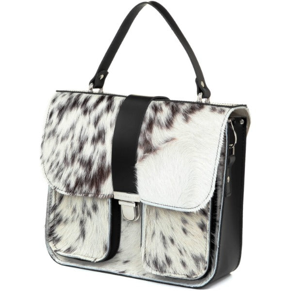 Ivory Hair On Hide Leather top Handle Bag - Brix and Bailey® - Contemporary Bag, Watch and Accessory Brand