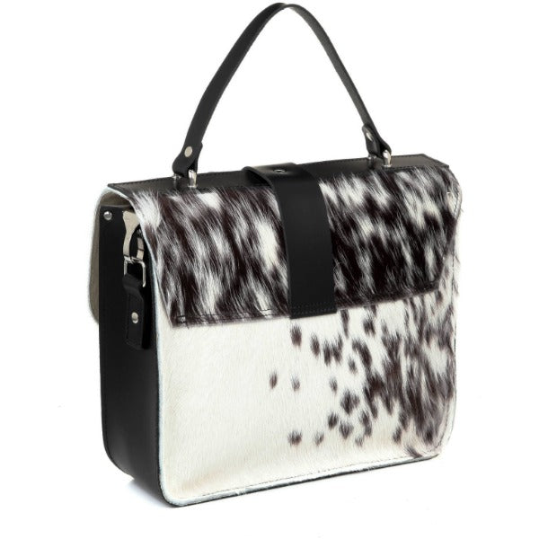 Ivory Hair On Hide Leather top Handle Bag - Brix and Bailey® - Contemporary Bag, Watch and Accessory Brand