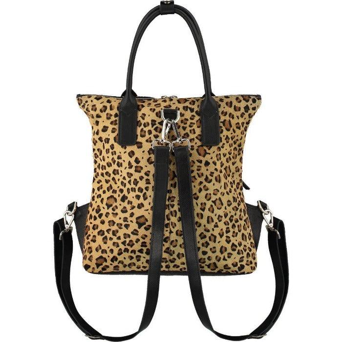 Leopard Print Cowhide Leather Backpack - Brix + Bailey