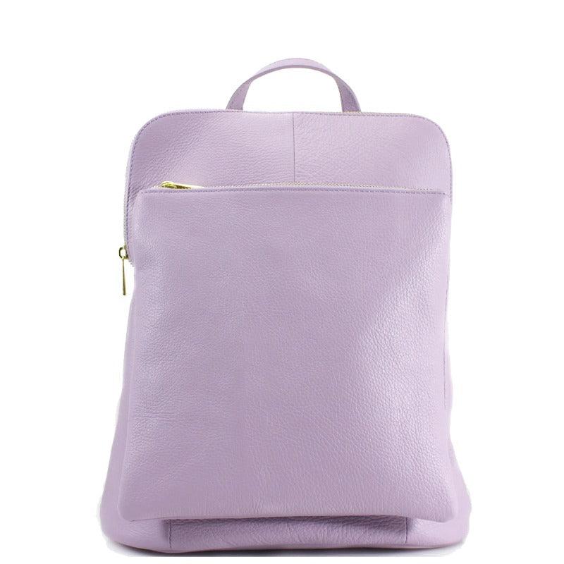 Lilac Soft Pebbled Leather Pocket Backpack - Brix + Bailey