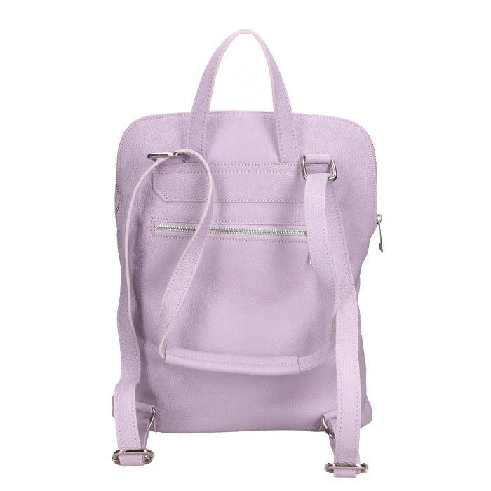 Lilac Soft Pebbled Leather Pocket Backpack - Brix + Bailey