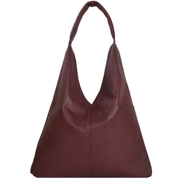 Maroon Pebbled Boho Leather Bag Brix and Bailey  Ethical Handbag Brand