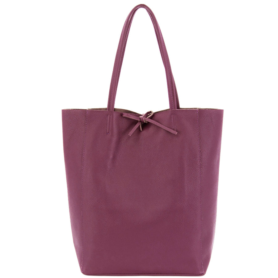 Plum Pebbled Leather Tote – Spacious, Ethical & Elegant by Sostter at brixbailey.com