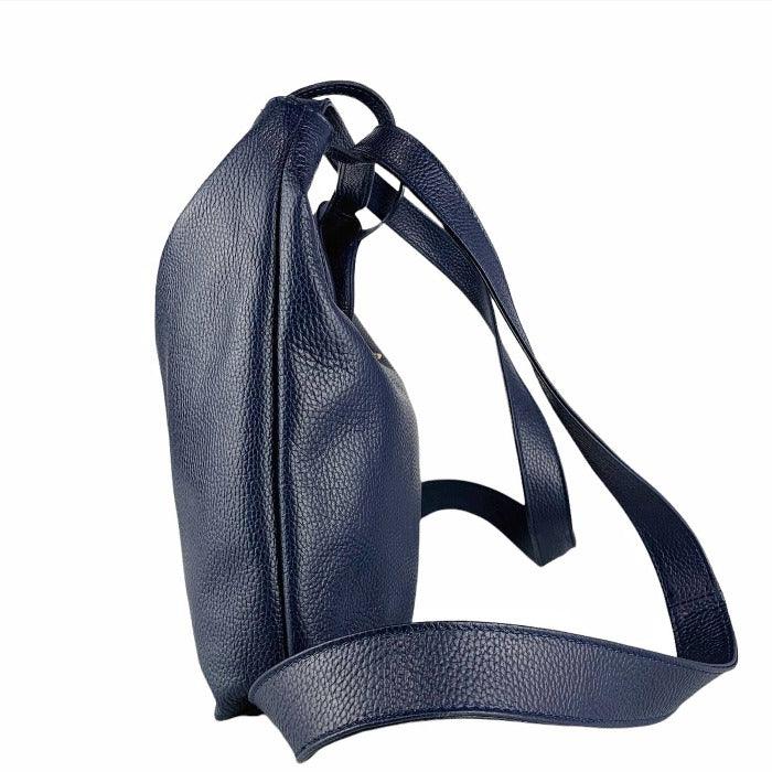 Navy Pebbled Leather Tote – Versatile & Elegant Shopper/Backpack by Sostter at brixbailey.com