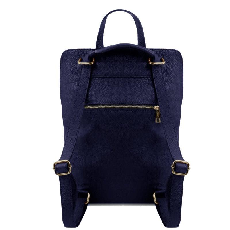 Soft Navy Pebbled Leather Backpack – Elegant & Versatile by Sostter at brixbailey.com