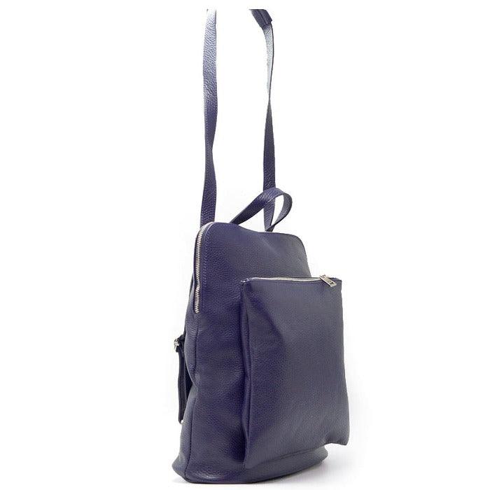 Soft Navy Pebbled Leather Backpack – Elegant & Versatile by Sostter at brixbailey.com