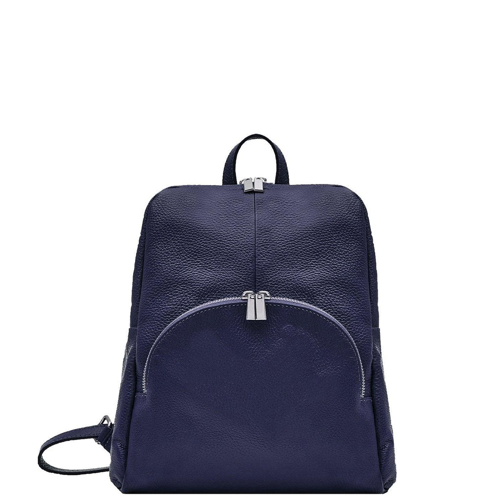 Navy Pebbled Leather Backpack – Stylish & Durable for Daily Use by Sostter at brixbailey.com