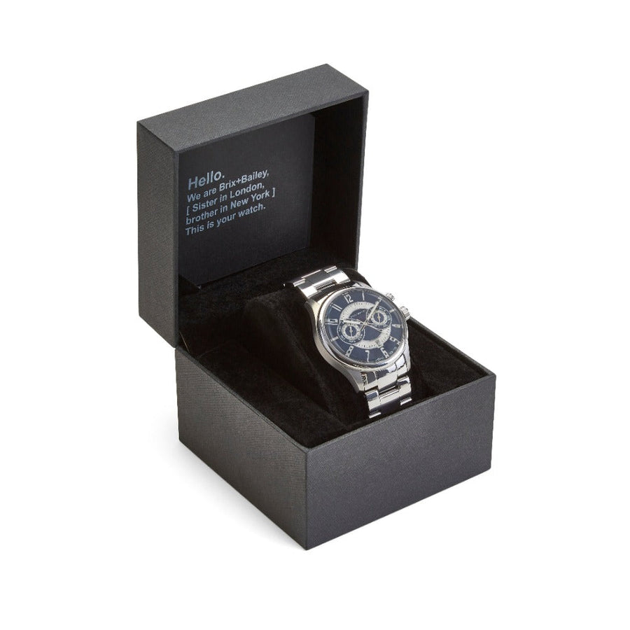 The Brix + Bailey Heyes Chronograph Automatic Watch Form 4 Mens Navy Wrist Watch Brix and Bailey