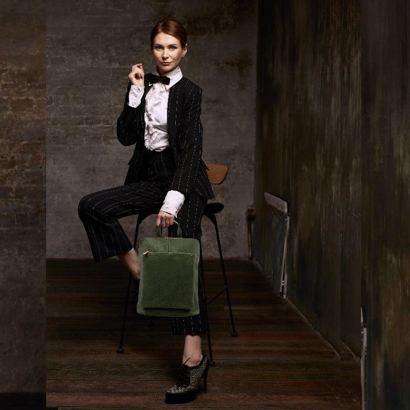 Olive Pebbled Leather Backpack – Versatile & Sophisticated by Sostter at brixbailey.com