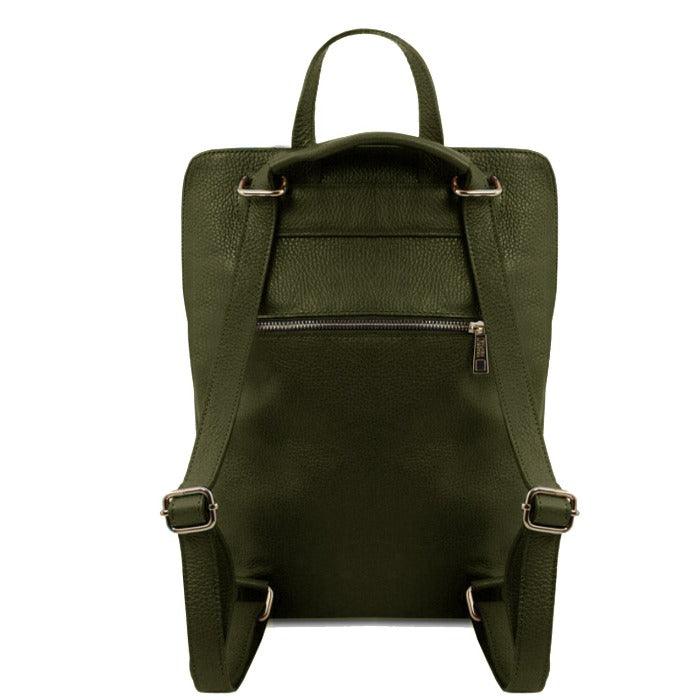 Olive Soft Pebbled Leather Backpack – Elegant & Versatile by Sostter at brixbailey.com