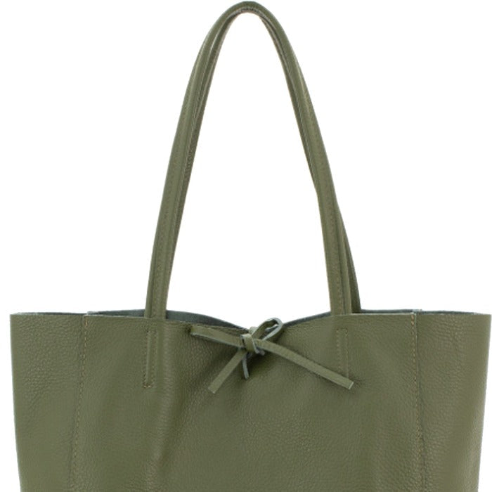 Olive Green Pebbled Leather Tote – Luxurious & Spacious by Sostter at brixbailey.com